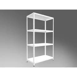 Geschraubtes Garagenregal Biedrax 40 x 100 x 200 cm, Weiß, 4 Fachböden, Fachlast 150 kg pro Fachboden