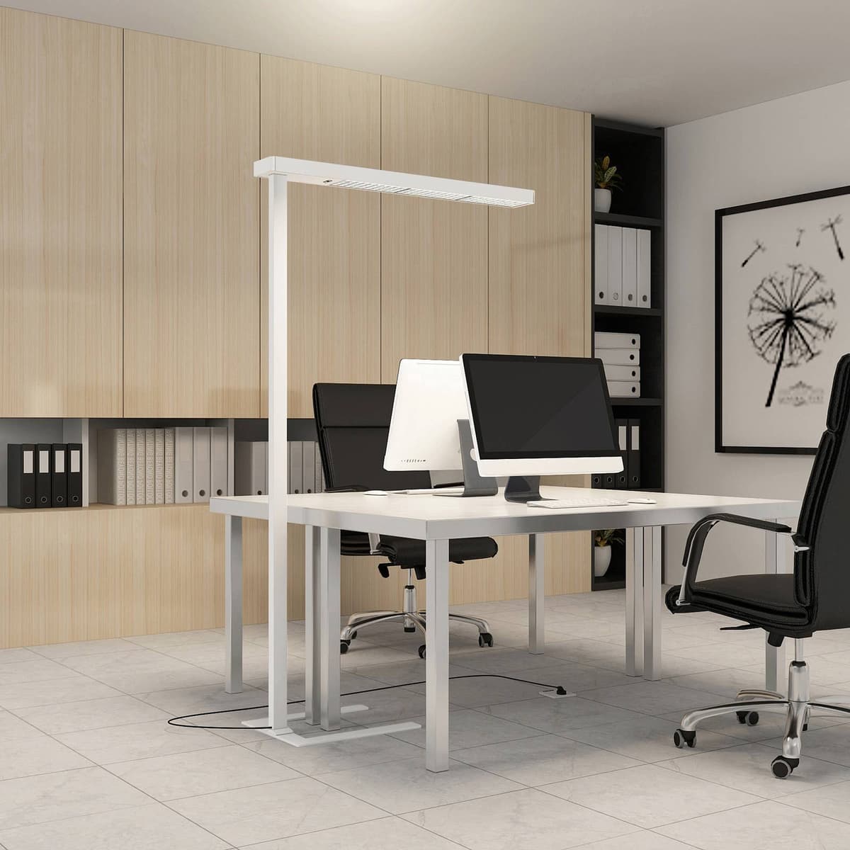 Gulvlampe Susi Arcchio, dæmpbar, Hvid/opal, Arbejdsværelse, Aluminium, Moderne