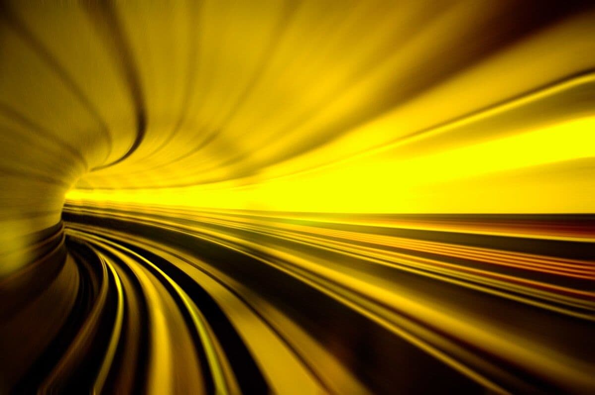 Fototapete PAPERMOON "Abstrakter Tunnel", bunt, B:1,5m L:1,11m, Vlies, Tapeten, Fototapete bunt B/L: 1,5m x 1,11m, Bahnen: 4 Stk.