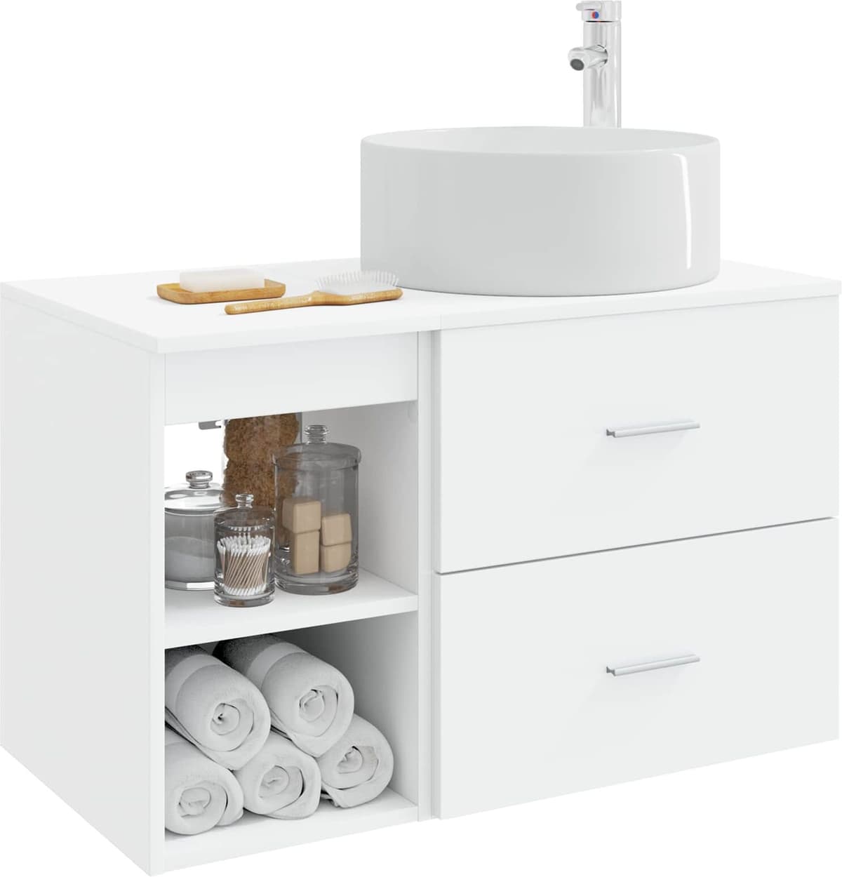 vidaXL Ensemble de mobilier de salle de bain 2 pc Blanc