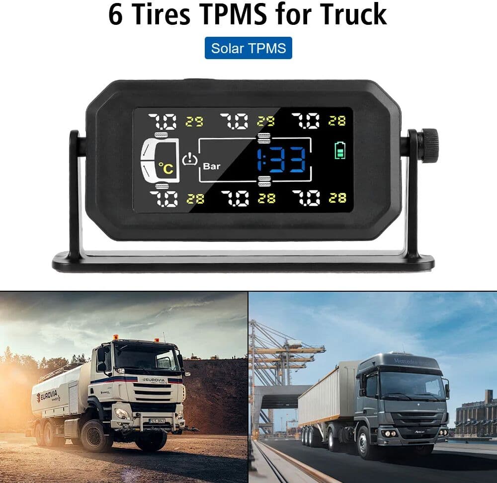 NONE Truck Car Tyre Pressure Monitor H13 Intelligent Temperature Warning Fuel Save 6 External Sensors Tire Pressure Monitoring System