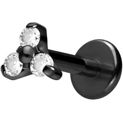Titan Labret mit Innengewinde KRISTALLBLUME