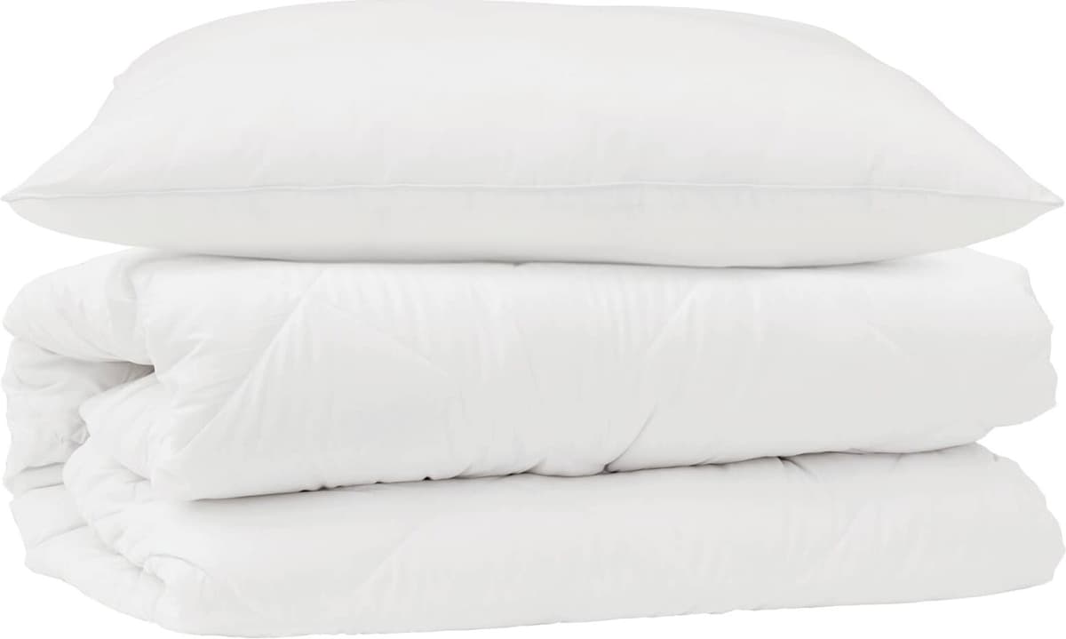 vidaXL Ensemble de Duvet avec oreiller 2 pc Blanc Microfibre