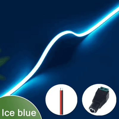 Inspire Curations 3mm Ultra Thin 12V COB LED Strip Light 400 LEDs ice Blue 3mm 1m