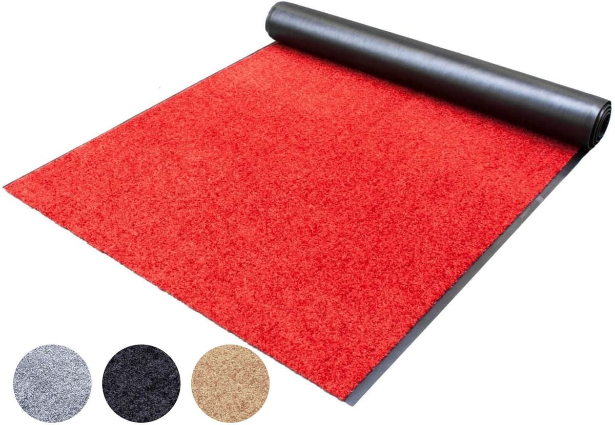 Läufer "Schmutzfangläufer CLEAN, Made in Belgium", rot, B:90cm H:9mm L:650cm, Polyamid, PRIMAFLOR-IDEEN IN TEXTIL, Teppiche, Läufer, Schmutzfangmatte, Uni Farben, strapazierfähig, rutschhemmend, waschbar rot B : 90cm 1 Stk., 9mm, L: 650cm