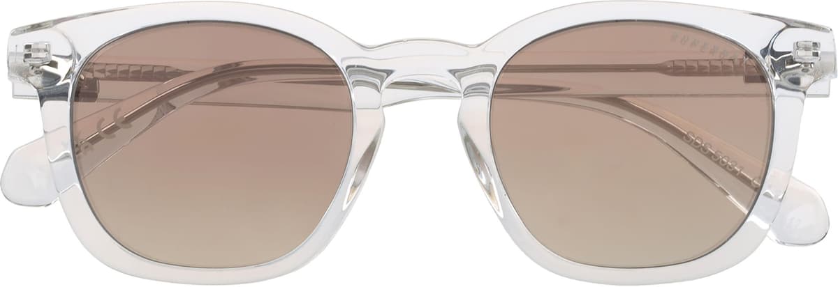 Sonnenbrille SUPERDRY "Modell 996091", Damen, transparent, transparent, Sonnenbrillen Sonnenbrille, Form Rund, Logoschriftzug auf Bügel, Kunststofffassung transparent Einheitsgröße