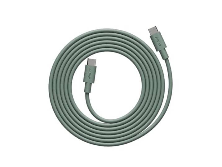 Avolt USB-C naar USB-C kabel (2 m) – Zachte siliconen snellaadkabel voor iPhone 15, MacBook, iPad & Android – Vrij van klittenband, duurzaam ontwerp (USB C naar USB C, Eiken Groen)