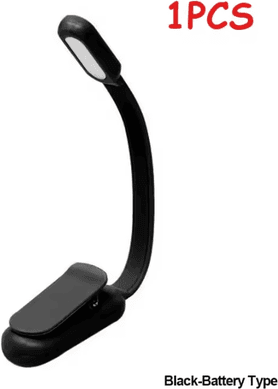 Inspire Curations Rechargeable Mini Clip On Book Light Flexible LED Bedside Reading Lamp black Battery 1pcs