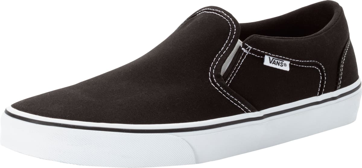 Sneaker VANS "MN Asher", Herren, Gr. 46, schwarz-weiss ((canvas) schwarz, weiß), Textil, Schuhe Sneaker (canvas) schwarz, weiß 46