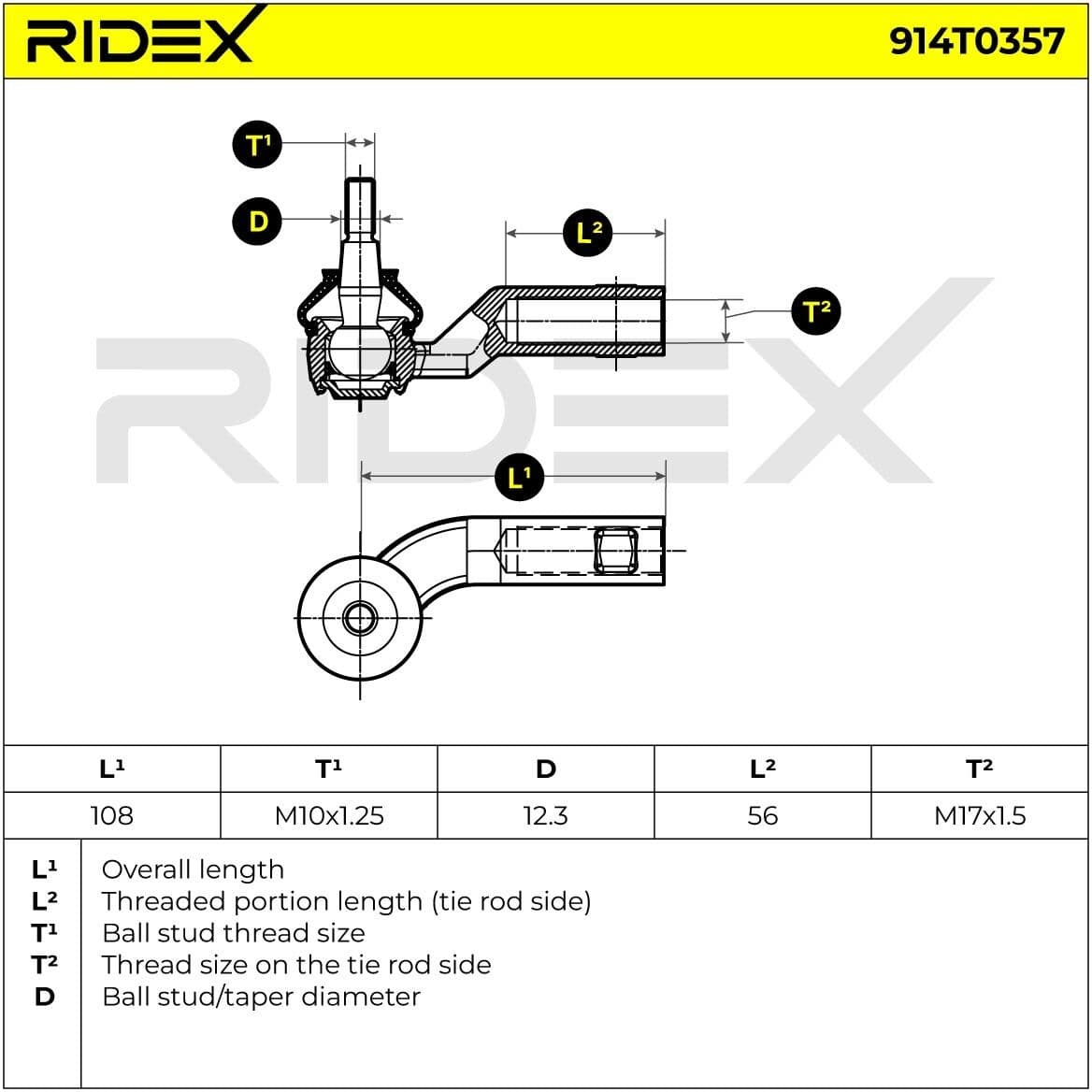 RIDEX 914T0357 Endeledd