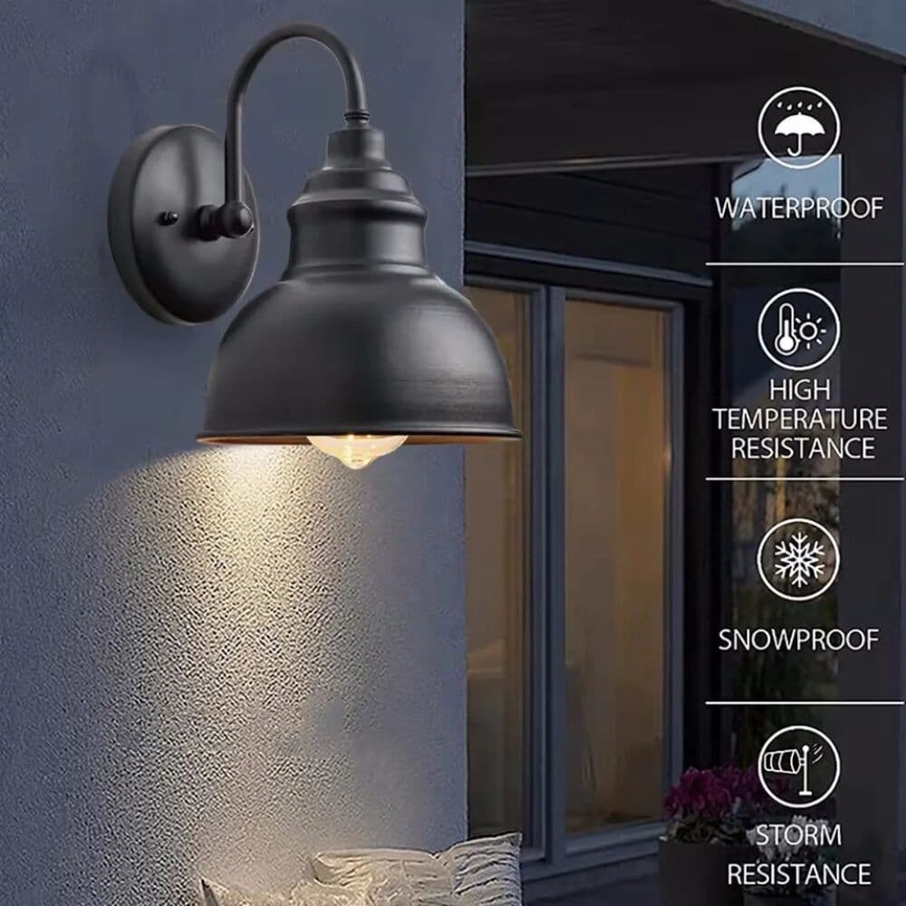 ASCELINA Retro Wall Lamp Villages Decor Fixture Waterproof Industrial Outdoor Wall Light Rusty Metal Wall Sconce For Restaurant Corridor