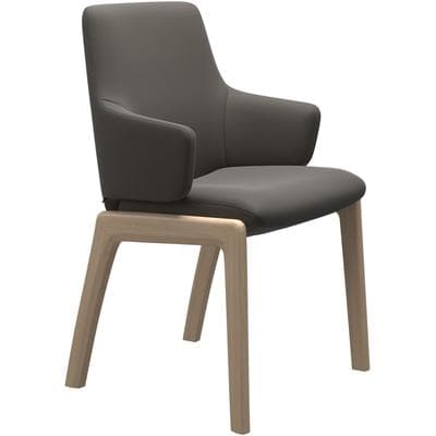 Polsterstuhl STRESSLESS "Laurel", grau (metal grau paloma, walnuss), B:58cm H:92cm T:59cm, Leder PALOMA: PALOMA ist ein durchgefärbtes Semianilin-Möbelleder mit natürlicher Narbung., Stühle, Polsterstuhl, Low Back mit Armlehne, Größe L, mit...