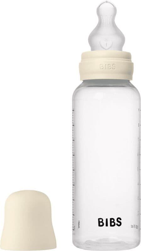 BIBS Anti-Colic Baby Bottle Silicone oorbellen met siliconen speen Ivory 1 st