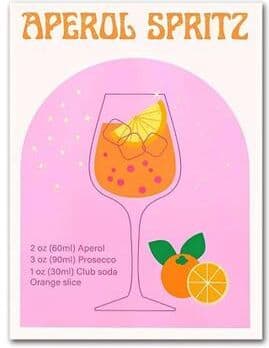 Inspired Finds Retro Strawberry Lemon Cocktail Canvas Wall Art Print For Kitchen & Bar Decor 11.81x17.72in No Frame retro Cocktail Print