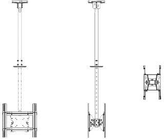Multibrackets public ceilingmount medium back to back 3000 32inch-55inch