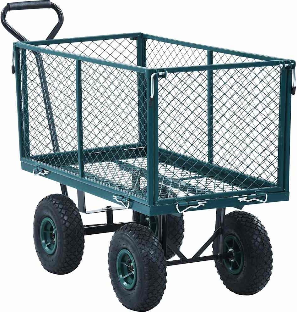 vidaXL Chariot à main de jardin Vert 350 kg