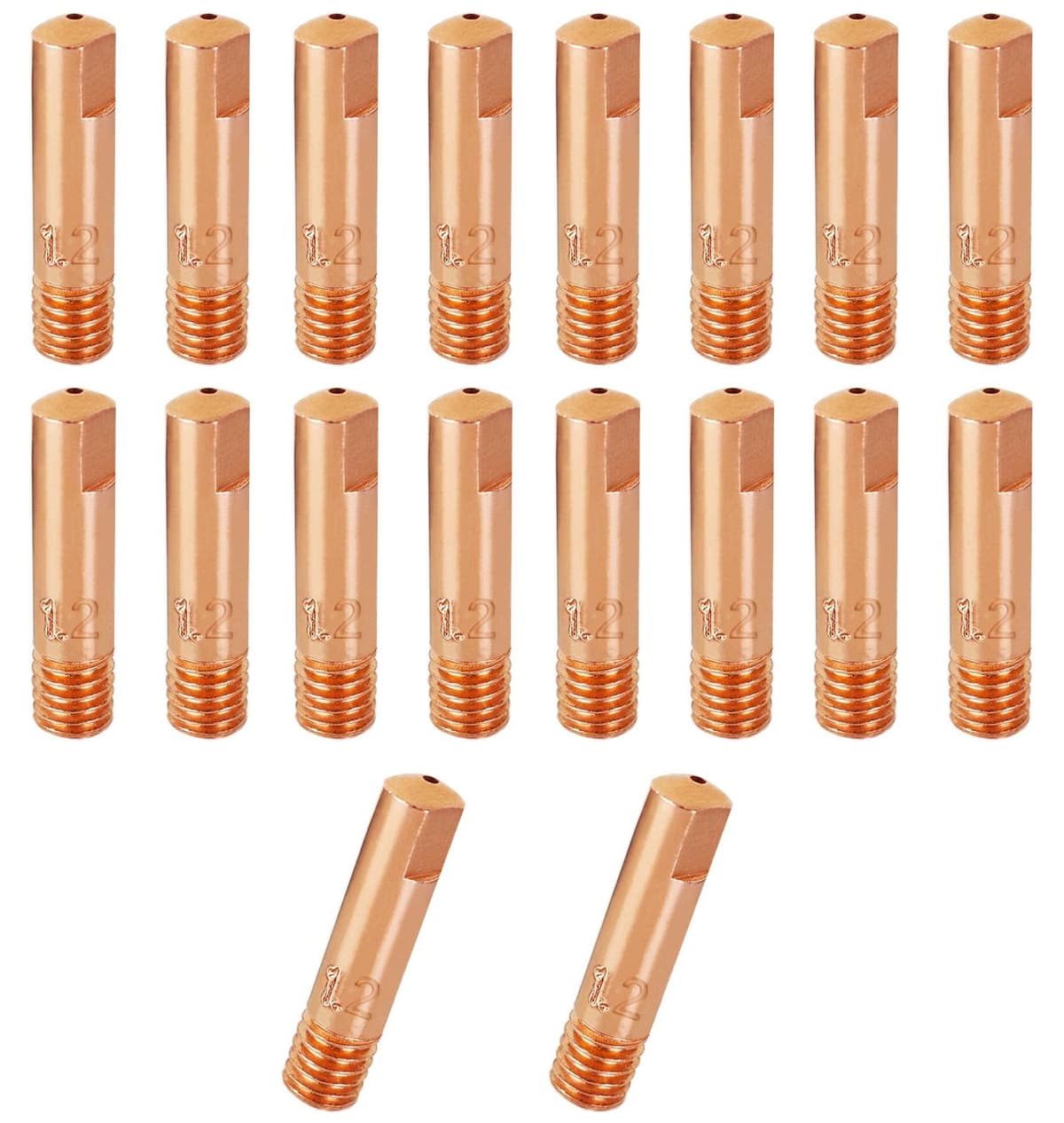 Selius Koperen contactpunten, 20 stuks, 1,2 mm voor MIG/MAG lasapparaat