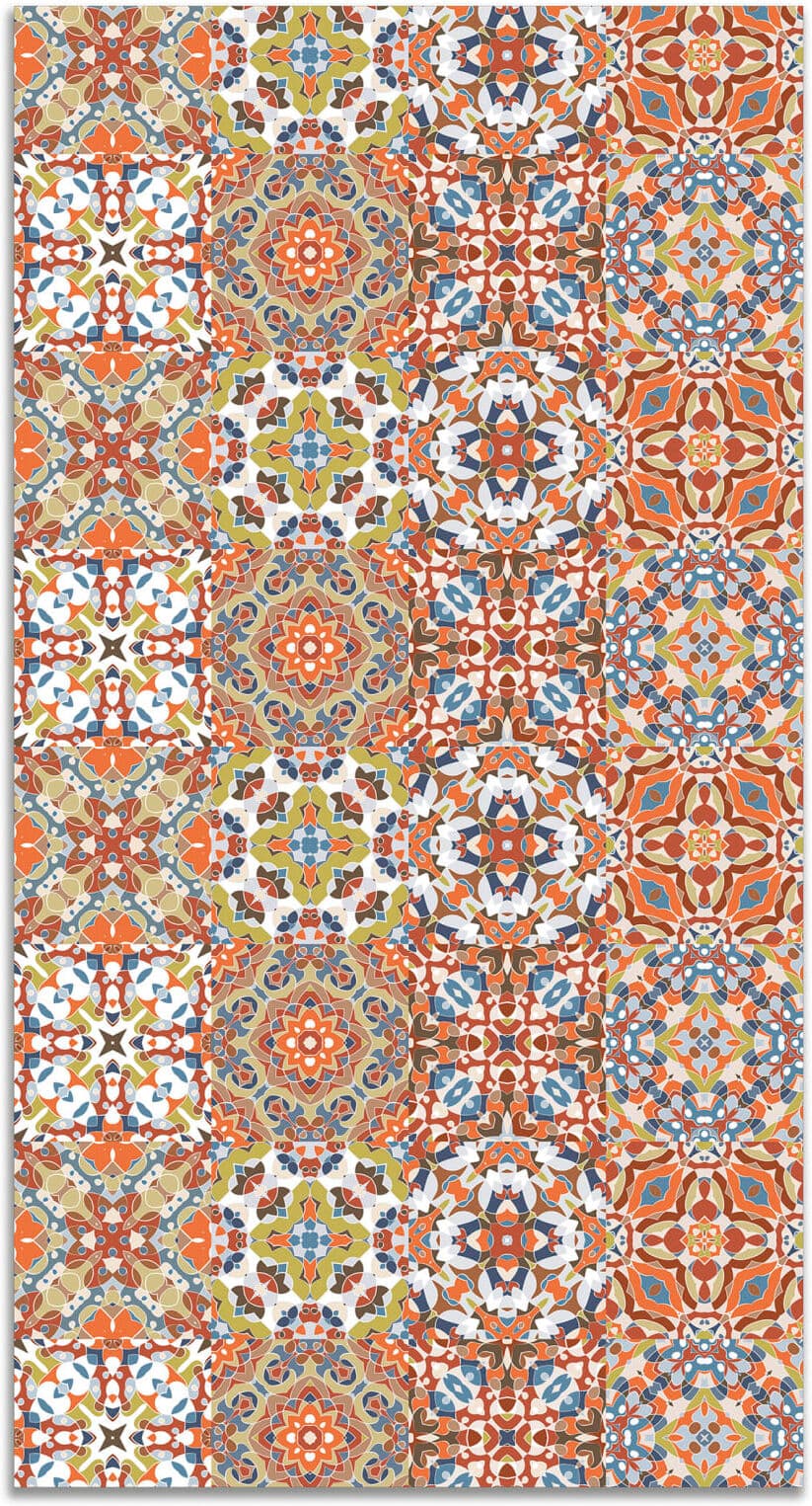 Home and Living Alfombra vinílica baldosa hidráulico oriental original 80x200 cm