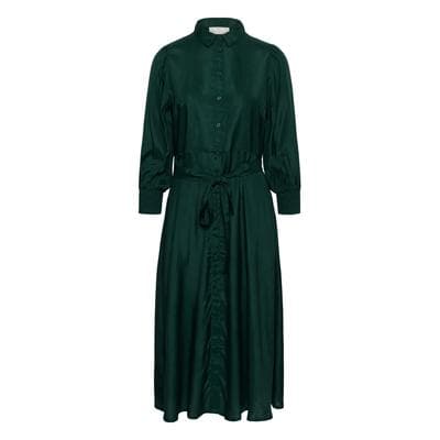 Midikleid KAFFE "Damen Kleid KAemine", Damen, Gr. 44, N-Gr, grün (ponderosa pine), Obermaterial: 50% Viskose CV. 50% Viskose LENZING ECOVERO CV LenzEcov., Kleider Midikleid