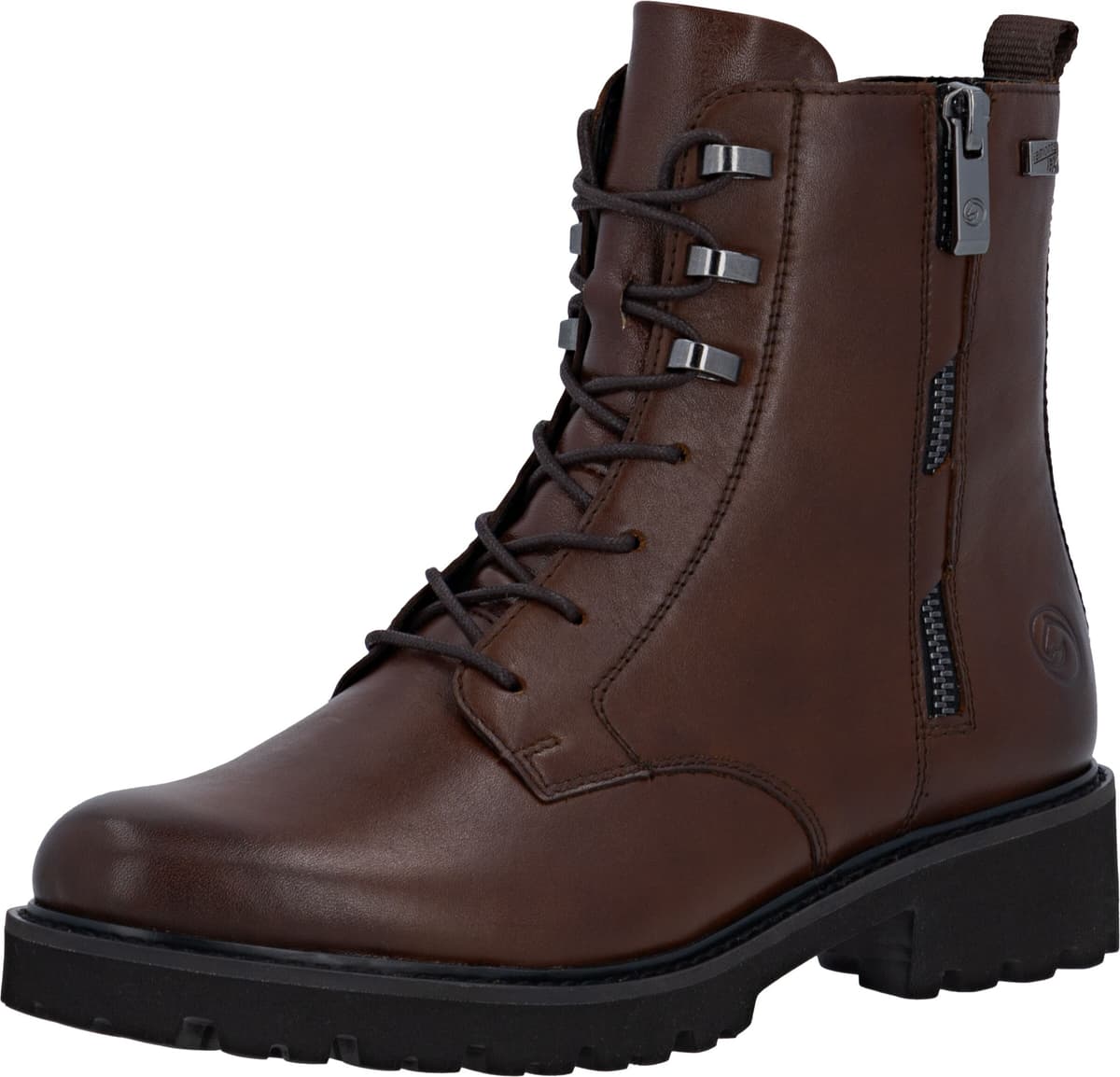 Schnürstiefelette REMONTE, Damen, Gr. 40, braun (dunkelbraun), Leder, Schuhe Schnürstiefelette, Schnürboots, Stiefelette mit wasserabweisender TEX-Membran