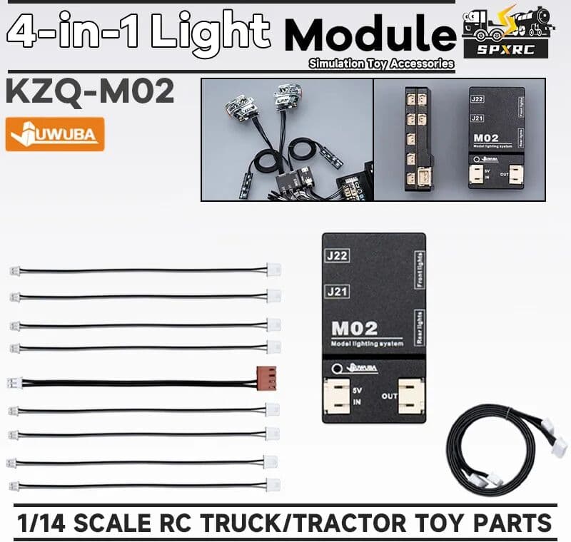 SPXRC MFC-01 03 Light Module Sound Group 1 Set 4-in-1 For 1/14 Tamiyaa RC Dump Truck Tractor JUWUBA DIY Toy Model Accessory