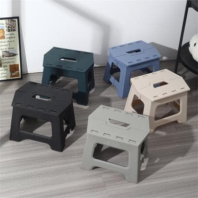 Combo Retail Shop Adult Folding Footstool For Living Room, Kitchen And Bathroom Shower Stool, Waterproof Plastic Portable Travel Stool ivory