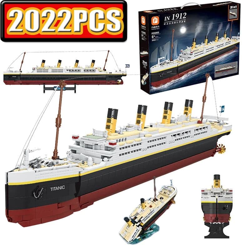 NONE MOC 2in1 Titanic Large Cruise Boat Classic Movie Bricks Building Blocks Essential for Home Decoration Toys for Children Gifts