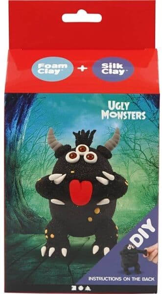 Foam Clay Mini Diy Kit Modellering, Monster, Sort
