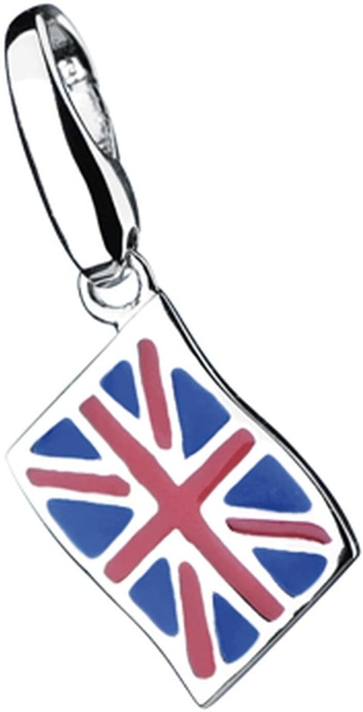 Charm-Einhänger "England-Flagge, Silber 925", bunt, GIORGIO MARTELLO MILANO, Charms, Damen