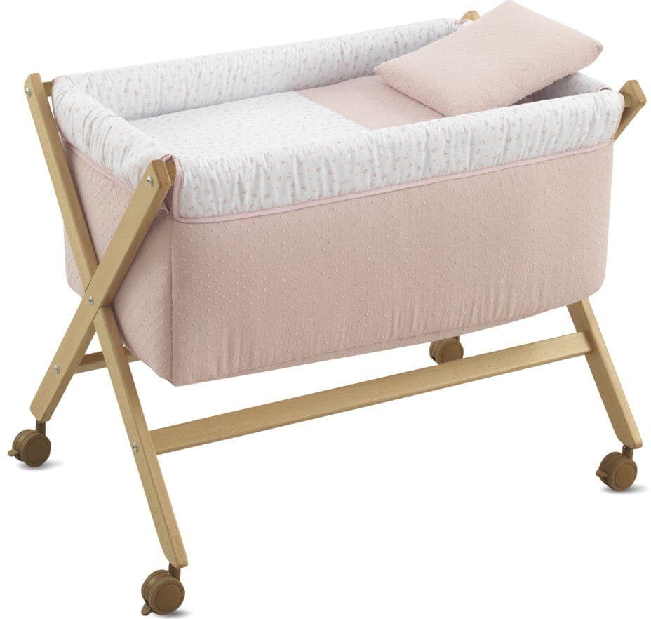 Cambrass Minicuna con patas (55x87x74cm) Princess. Rosa claro niño
