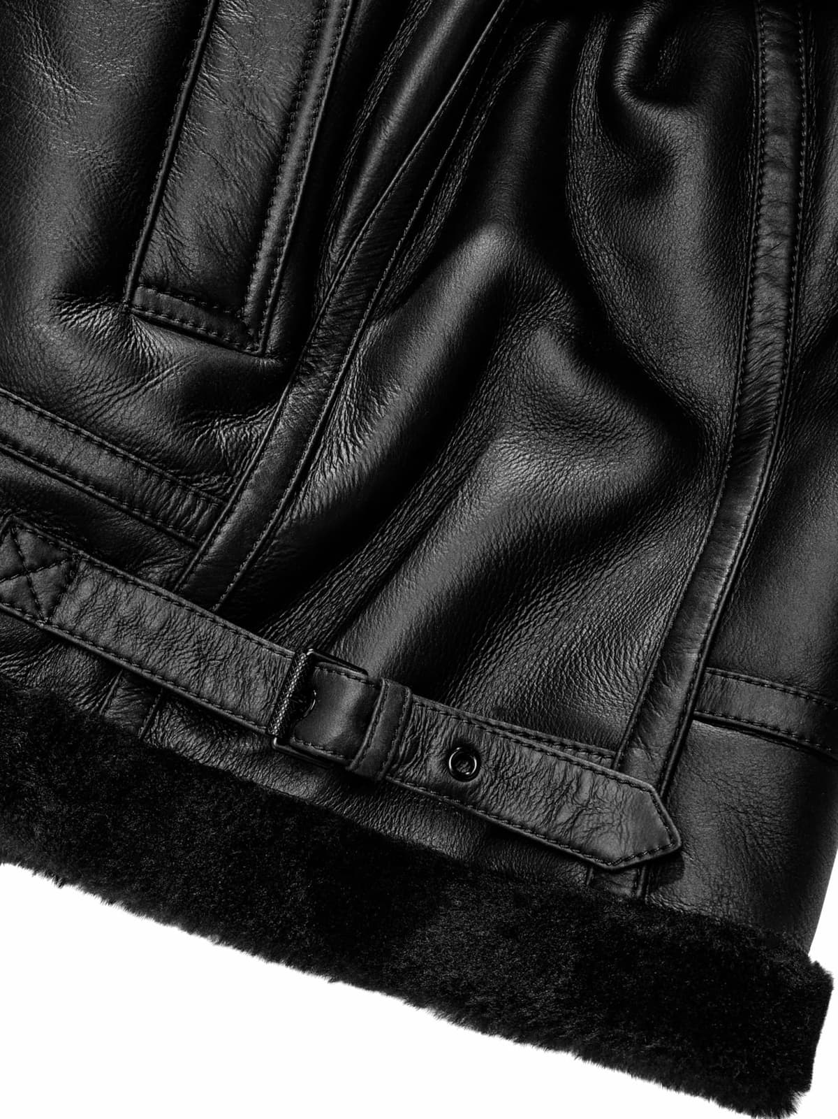Mey & Edlich B3 Lammfelljacke Schwarz 50