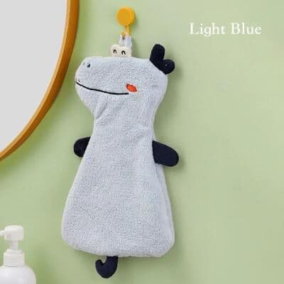 Uplifted Finds Cute Cartoon Cat Hand Towel Thickened Kitchen Bathroom Coral Velvet Home Quick Drying Dishcloth light Blue