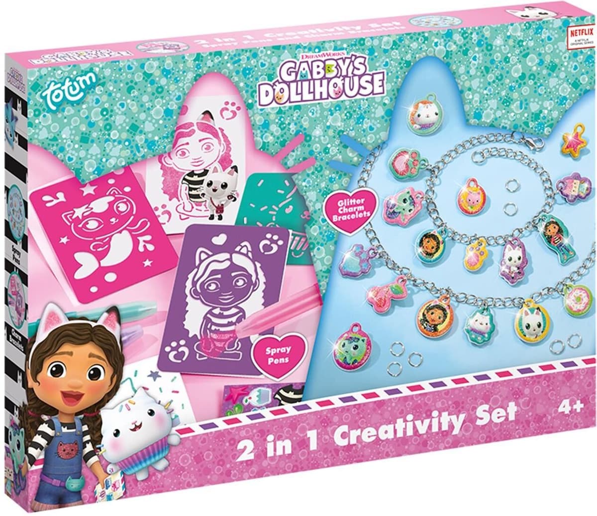 Totum: Gabby's Dollhouse - 2 In 1 Creativity Set (Glitter Charm Bracelets &