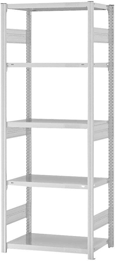 Schwerlast-Steckregal, doppelseitig, HxBxT 2000 x 750 x 400 mm, grau, Grundregal eurokraft pro