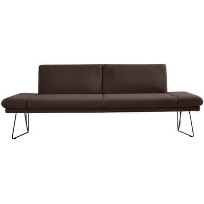 Essbank K+W KOMFORT & WOHNEN "Pego Polsterbank", braun (dunkelbraun 78), B:226cm H:88cm T:66cm, Sitzbänke, Essbank, Seitenteilverstellung, wahlweise in 206 oder 226cm