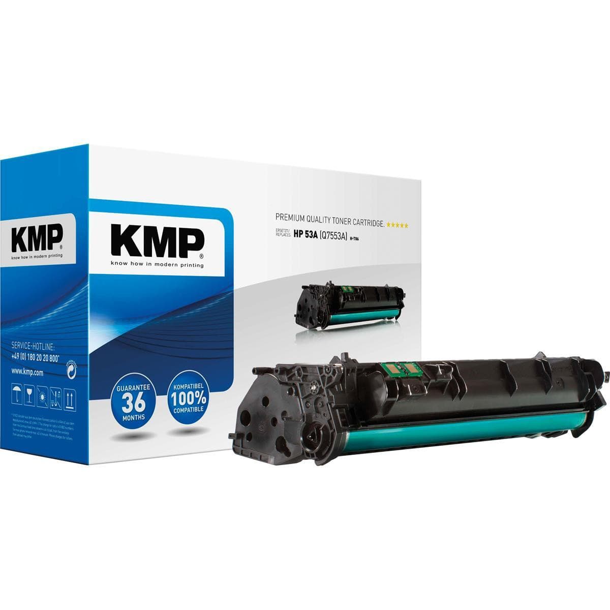 KMP Printtechnik AG 1207 Toner HP Q7553A, zwart, compatibel, model H-T86