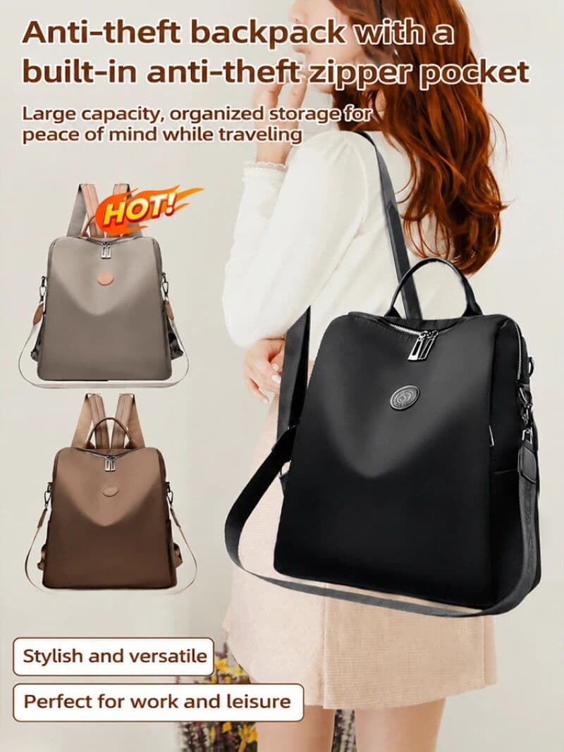 NONE Multifunctional Backpack for Women Large Capacity Travel Backpack with Luggage Strap Thickened Student Daypack