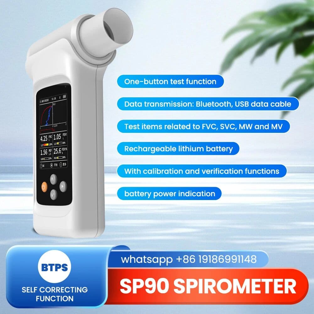 CONTEC SP90 Bluetooth Spirometer Color Display Pulmonary Function Tester with PC Software
