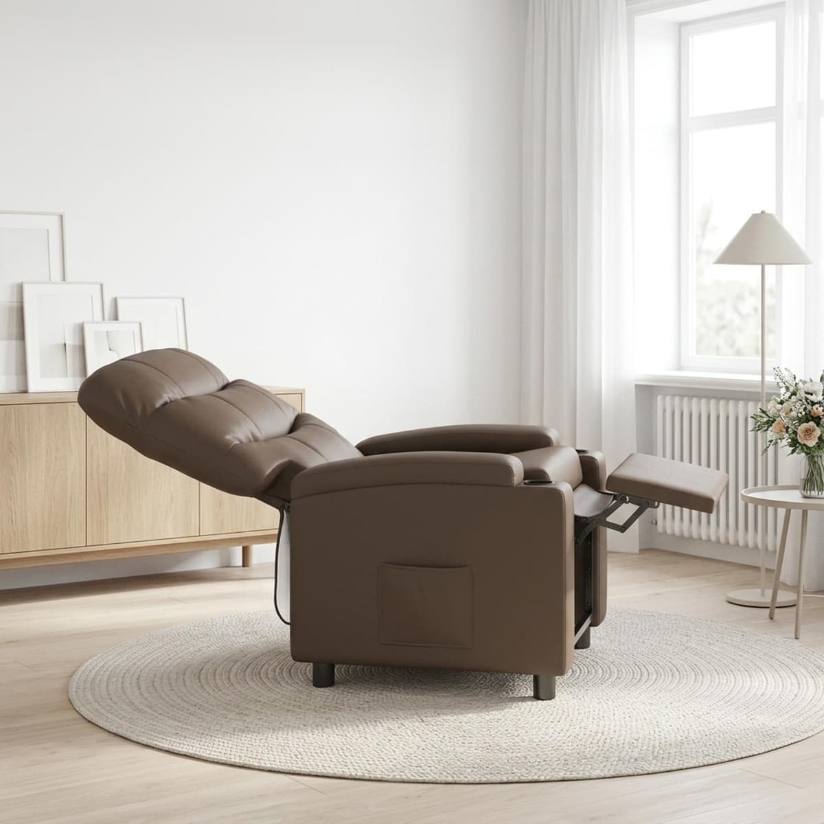 vidaXL Fauteuil inclinable Gris 75 x 93 x 102 cm Tissu