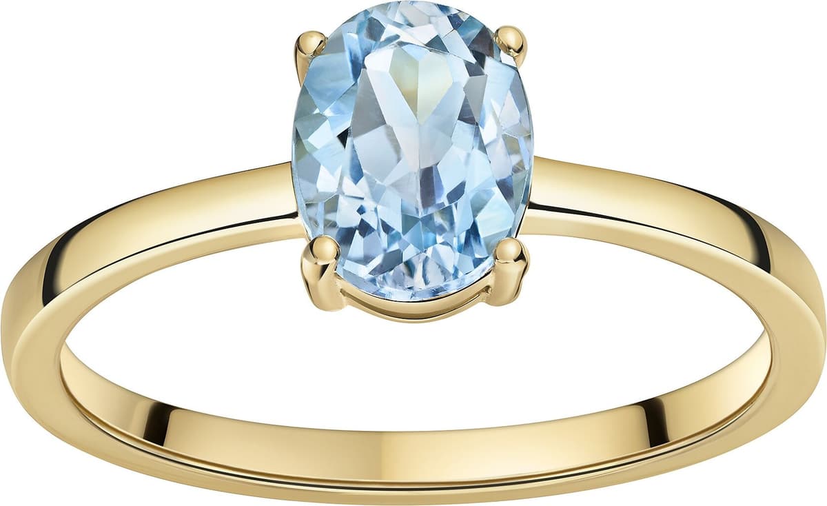 Fingerring CELESTA Gr. 54, blau (gelb), Fingerringe, Damen, 054 (17,2), Gold, Fingerring