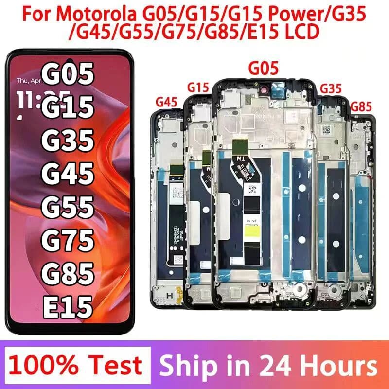 vbpbsql IPS LCD for Motorola Moto G05 G15 G35 G45 G55 G75 G85 LCD Display Touch Screen Digiziter Assembly For Moto E15 Display