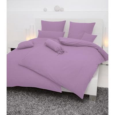Bettwäsche JANINE "PIANO 0125 31, Seersucker 100% Baumwolle, uni, bügelfrei", lila (flieder), B/L: 155cm x 220cm, 1 Stk., 1 Stk., Soft-Seersucker, B/L: 80cm x 80cm, 2 Stk., Soft-Seersucker, Obermaterial: 100% Baumwolle, Bettwäsche, Bettwäsche,...