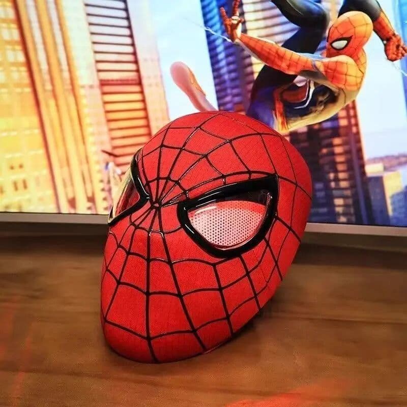 Bandai Spider-Man Headgear With Movable Eyes Cool Cosplay Accessory Manual Electric Amazing Mask Gift For Festivals Party Display