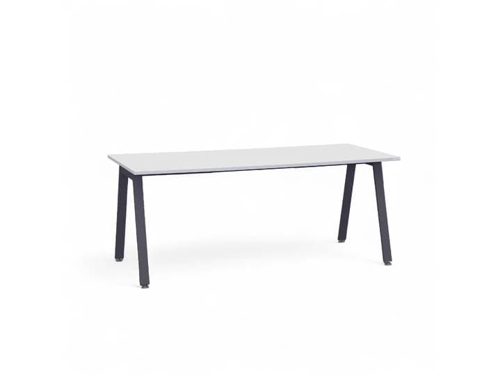 Bürotisch Tradingzone Sem 180x80 cm, Weissgrau/Schwarz, Rechteckig, Neu, Tisch - Hochwertig & langlebig