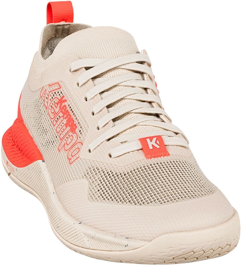 Hallenschuh KEMPA "Hallen-Sport-Schuhe Kourtfly W", Herren, Gr. 8, beige (beige, fluo rot), Obermaterial: 100% Textilmaterial TEXMAT., Schuhe Hallenschuh
