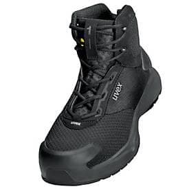 Sicherheitsschuhe Uvex 1 x-craft pro S1PL, Unisex-Stiefel, EN ISO 20345:2022 + A1:2024, antistatisch, rutschfest, schwarz, Weite 11, Grösse 37