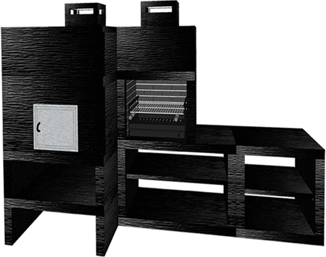 My-Barbecue Barbecue Moderne avec Four et Évier AV80M - Marron