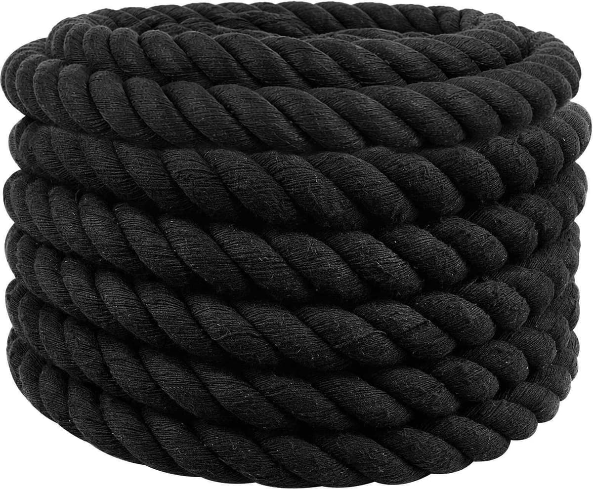 vidaXL Corde en coton 40 mm 25 m Noir 100% Coton