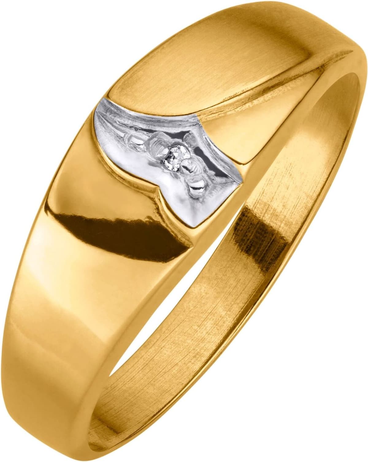 Fingerring LADY Gr. 19, gold (gelbgold 375), Fingerringe, Damen, 19, Metall, Fingerring