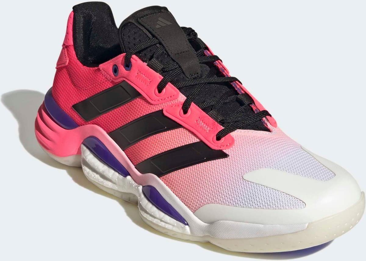 Hallenschuh ADIDAS PERFORMANCE "STABIL 16 INDOOR", Herren, Gr. 47, pink (solar turbo, trace grau metallic, core schwarz), Synthetik, Textil, Schuhe Hallenschuh, chaussure de handball solar turbo, trace grau metallic, core schwarz 47